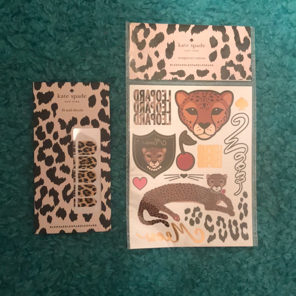 Kate Spade Leopard Nail Decals / Temp Tattoos